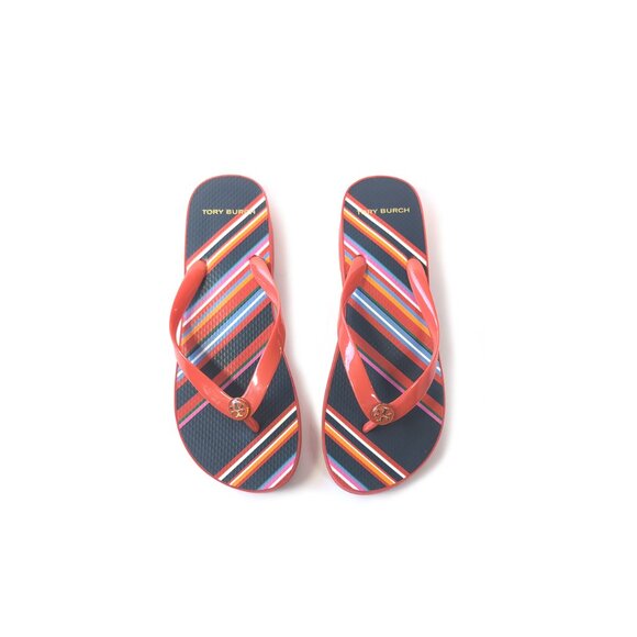 TORY BURCH 9 Cutout Wedge Coral Flip Flops Sandal Shoes - Picture 1 of 9